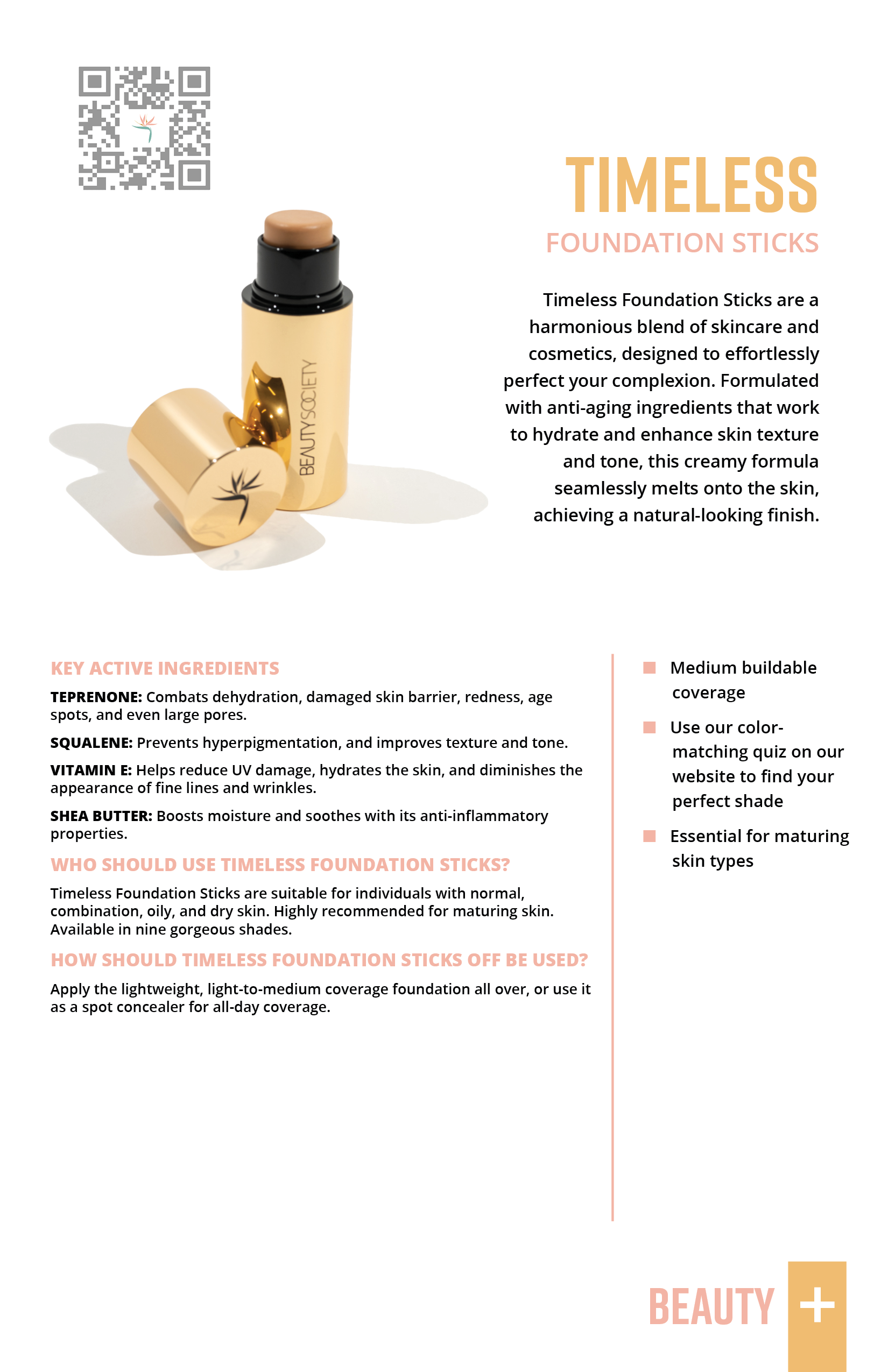 Product Detail - Beauty Society - Cream Foundations - Timeless